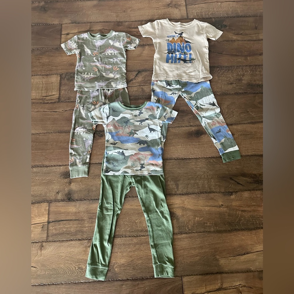 Boys dinosaur pajama set bundle